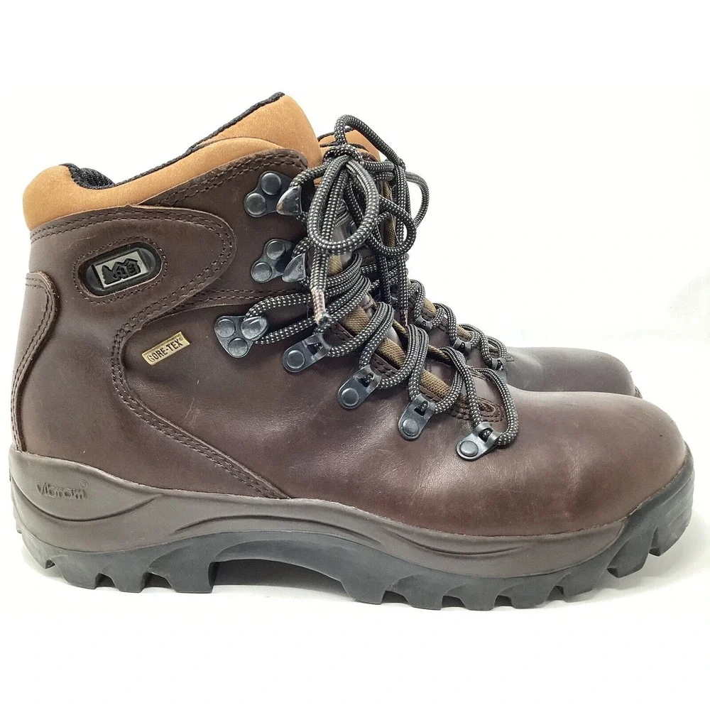 REI Goretex Brown Leather‎ Women's Hiking Boot Size 8 Gorpcore Outdoor Camping